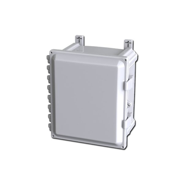 Quick Release Padlock Hasp Electrical Enclosures, 13.40 in H, 7.86 in D, 12.68 in W, Polycarbonate